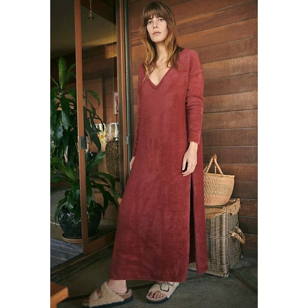 Intimately Free People Girls Night In Maxi Pullover Sweater Dress Lounge Cozy M